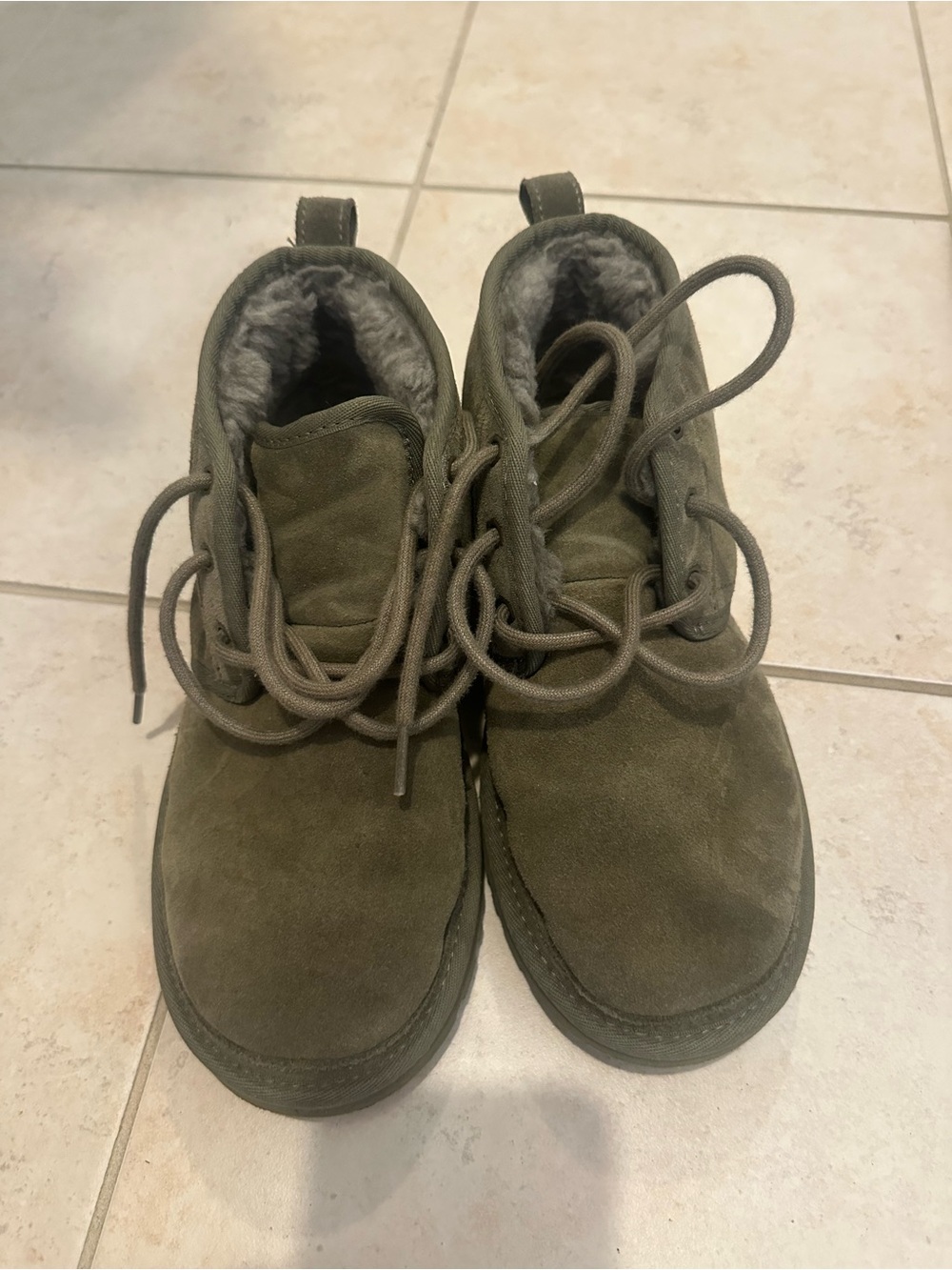 UGG Women’s Olive Lace-Up Faux-Fur Ankle Boots